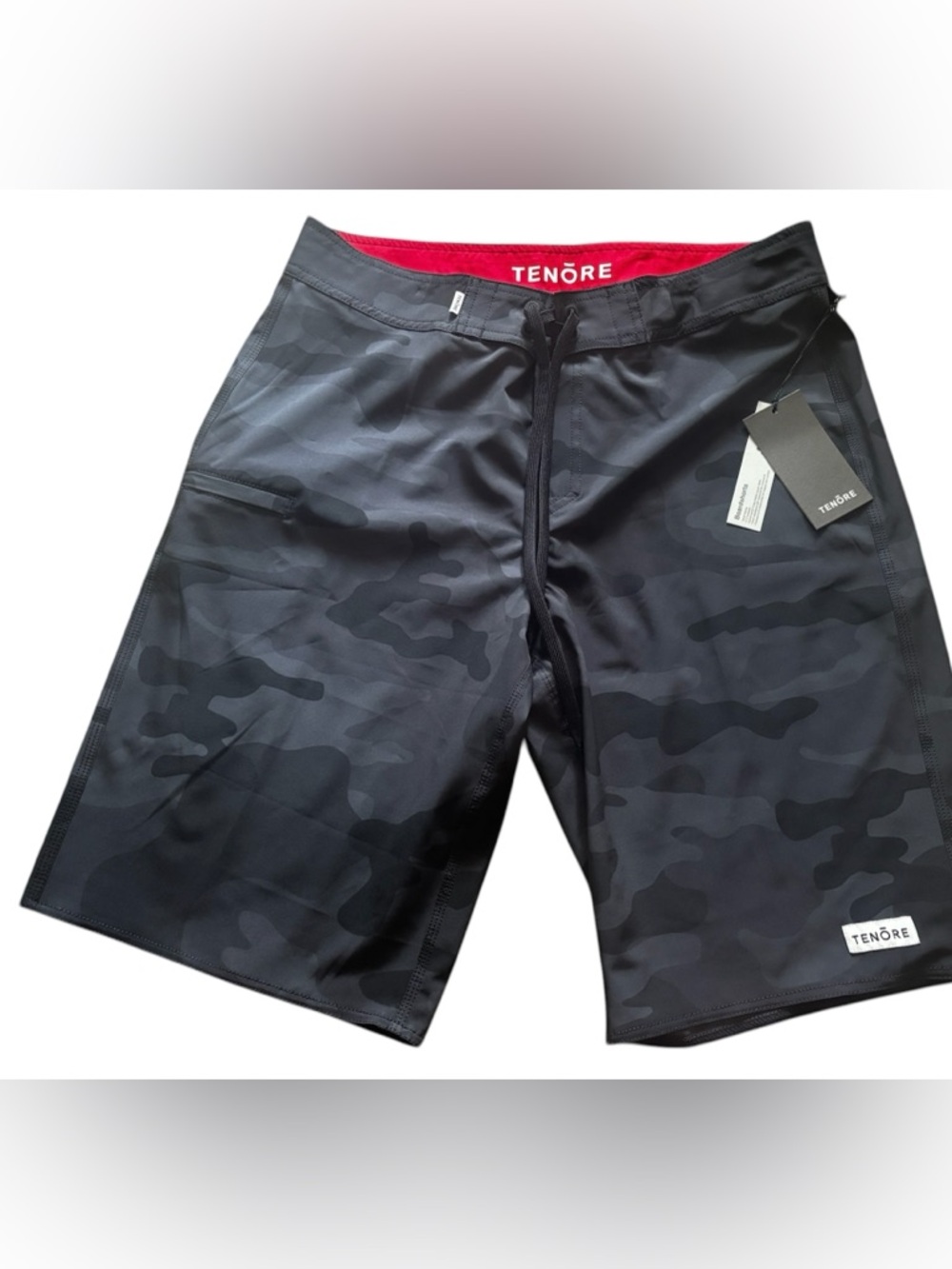 NWT Tenore Mens Team Boardshort 21" Size 32 Swim Surf Hawaii Black Gray  Camo